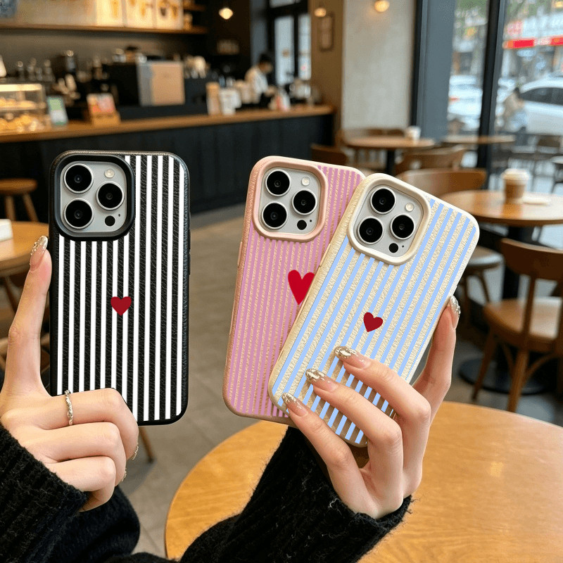 Capa Para Samsung Galaxy S21 Note 10 20 Ultra Plus S21FE F06 A7 2018 Luxo Amor Coração Colorido Listra Padrão Fosco Cour