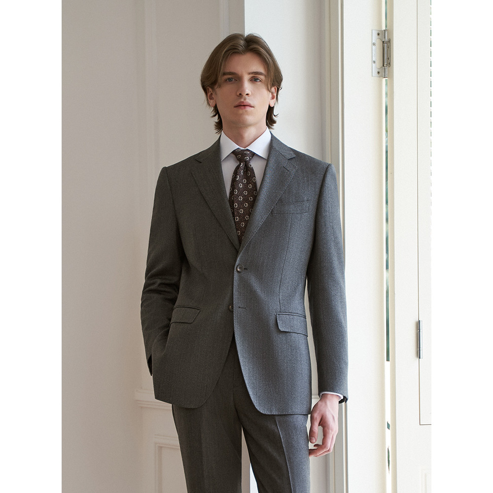 Terno de lã cinza escuro australiano masculino High-End negócios Casual masculino noivo terno de casamento terno Formal