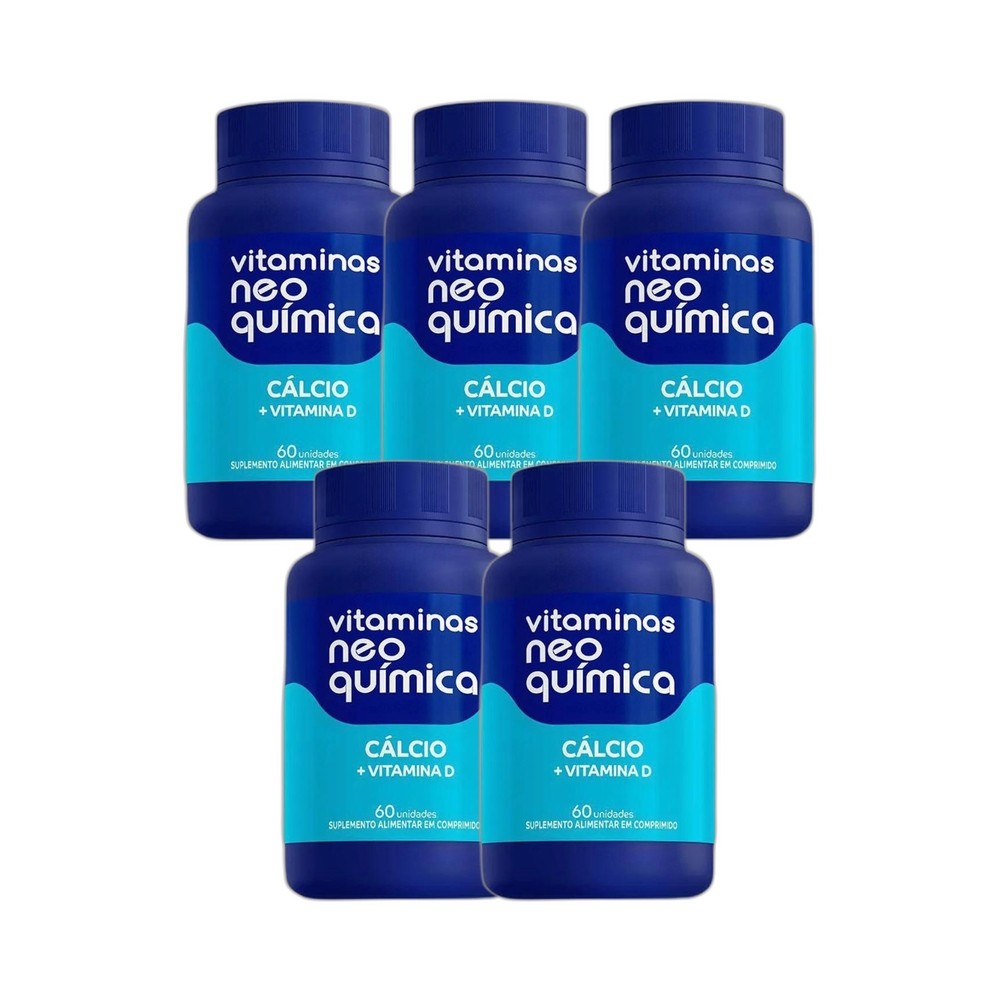 Kit 5x Suplemento Cálcio + Vitamina D 60 Cápsulas - Neo Química