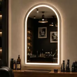 Espelho Lopazzi Oval Jateado 3 Cores De Led Botão Touch 90x60cm para Lavabo