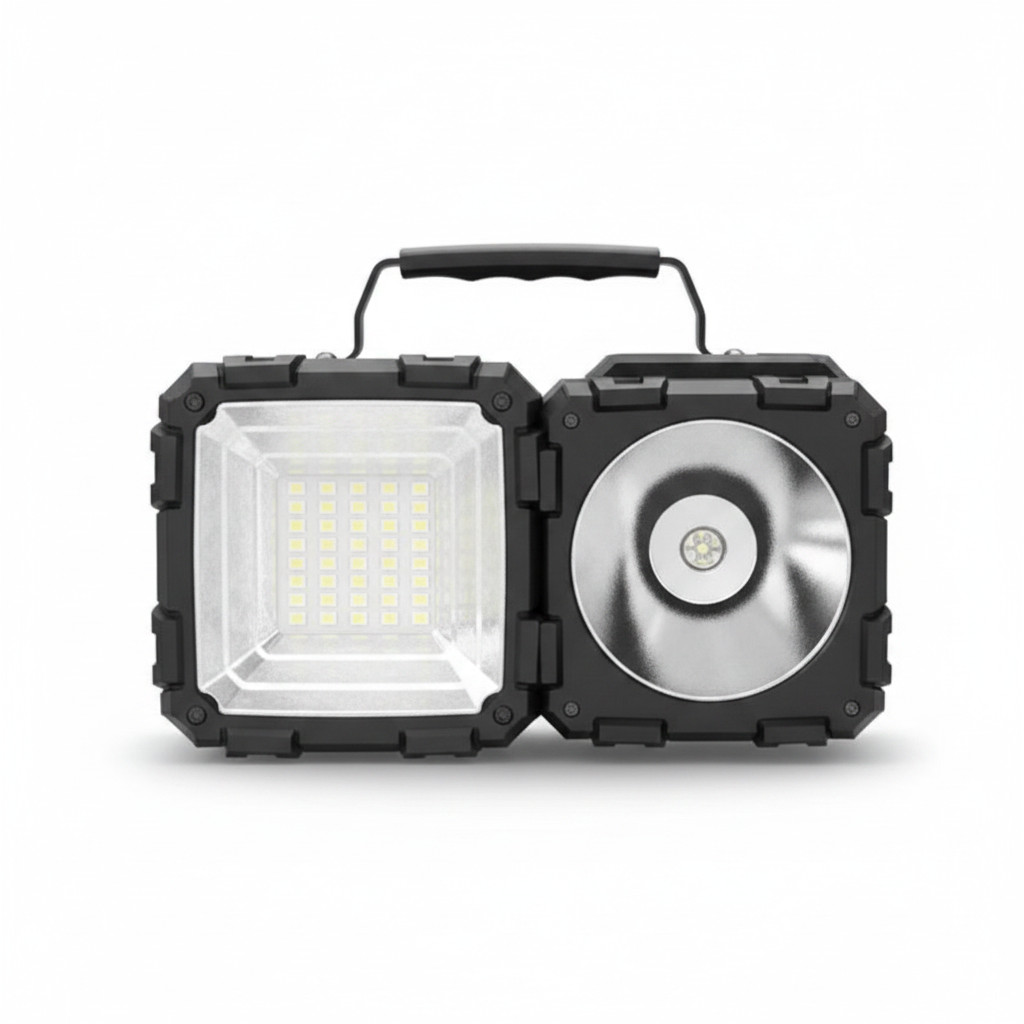 Lanterna Holofote LED Dupla Recarregável USB Power Bank Bivolt Potente para Camping Pesca Emerg