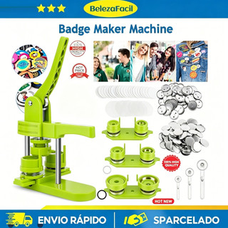 3 Kit Completo Máquina de Bottons 25/32/58mm com 100 Peças Cada – DIY Fácil e Divertido!