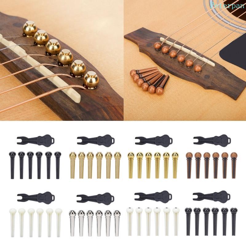 PETE Baixo Guitarra Ponte Pegs Instrumentos Cordas Corda Removedor Unhas Acústica Pinos Extrator Conjunto Fácil