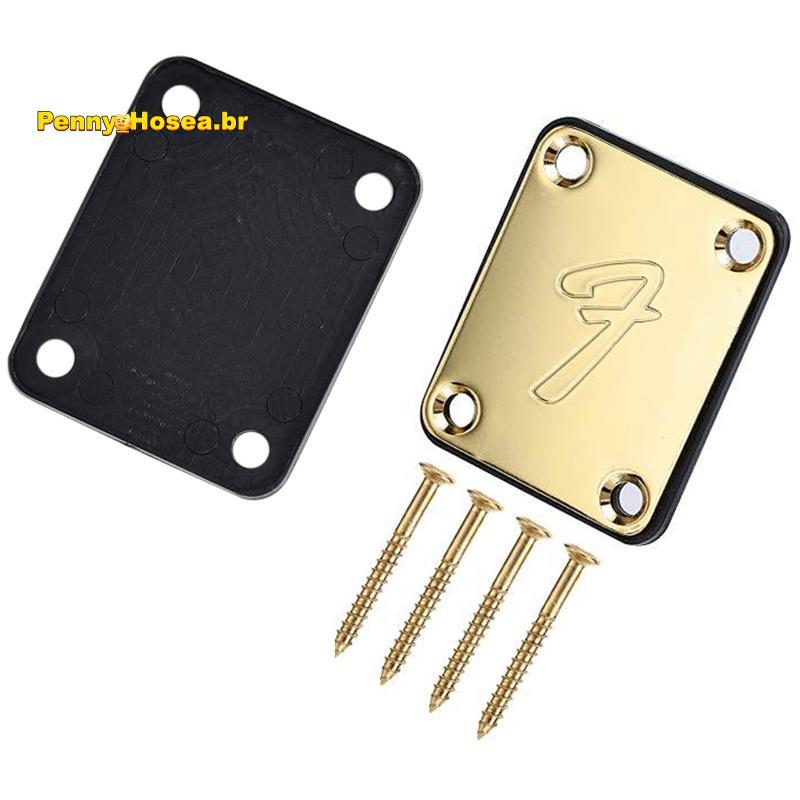 [Vendas Quentes P] 1 Conjunto 70S Placa De Pescoço De Guitarra De 4 Parafusos Com Protetor De Alça De Traseira De Plásti
