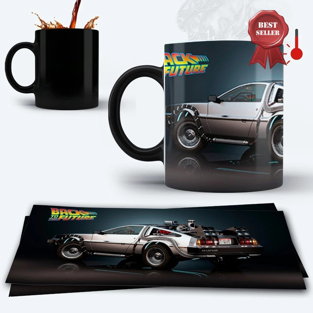Caneca Mágica Preta Volver Al Futuro Delorean Back To The Future 320ml Envio Imediato Oferta Porcelana 325ml | Presen...