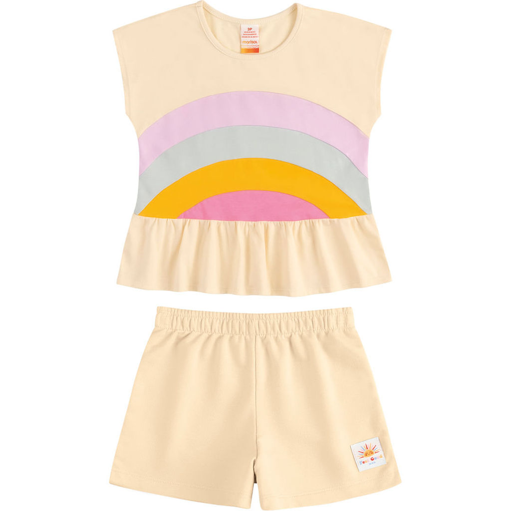 Conjunto Curto Arco-iris Infantil Menina Marisol