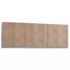 Armário Aéreo de Cozinha 150cm 3 Portas Argélia Branco/Castanho - Lumil