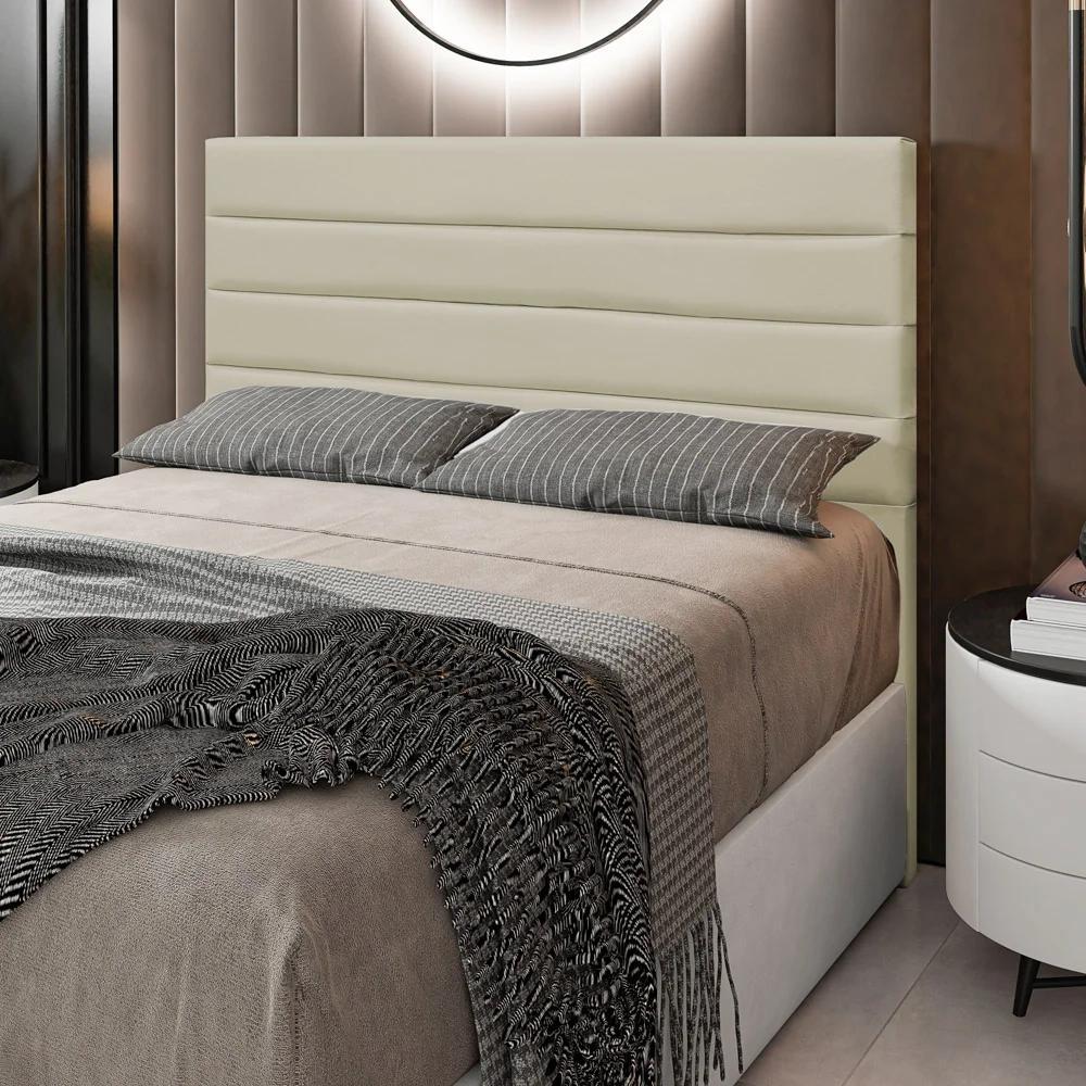Cabeceira Cama Box Casal 140CM Rubi W01 Corano Bege - Mpozenato