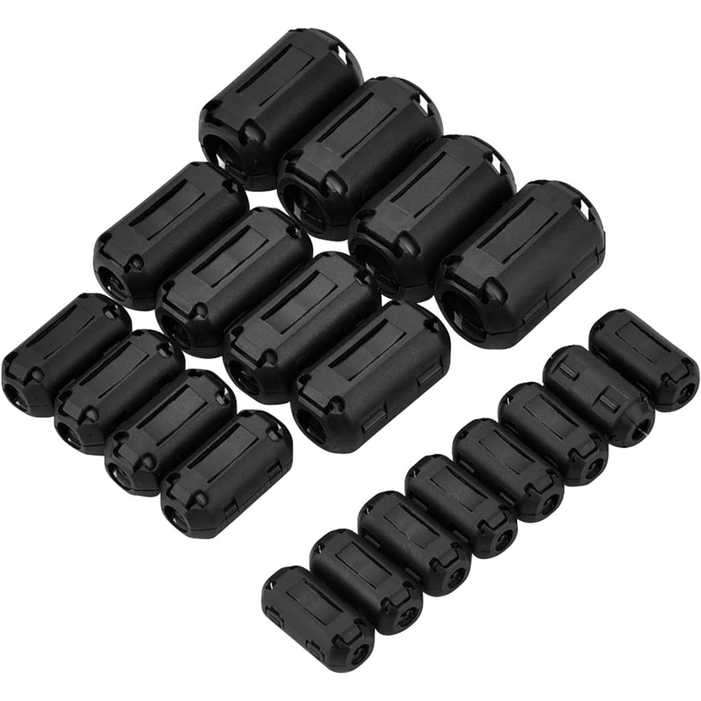 Konohan 20 Peças Anéis Supressores de Ruído com Núcleo de Ferrite, Filtro de Ruído RFI EMI, Clipe para Cabo de Dados e V