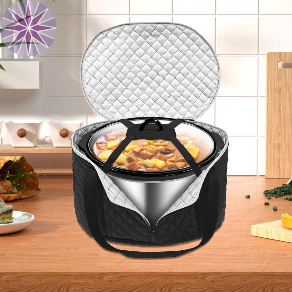 Sacola De Fogão Lento Com Tampa , Estojo De Transporte Para Transportador De 6-8 Quartos Eletrodomésticos De Alimentos Q