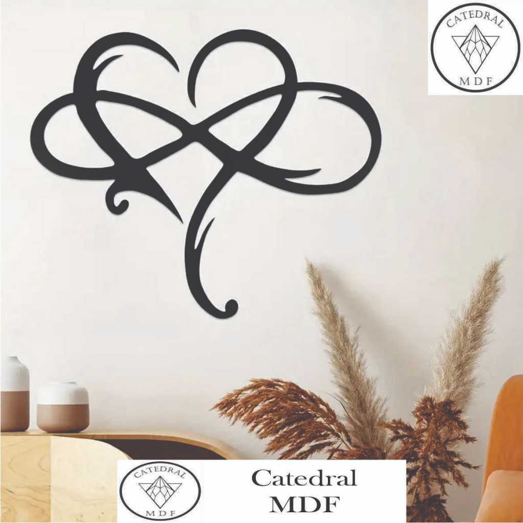 Quadro Coração Infinity em Mdf Tamanho Grande Aplique Decorativo Unico Linha premium PROMOÇÃO