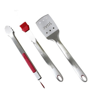 Kit 3 Peças Para Churrasco Bbq Inox Evol