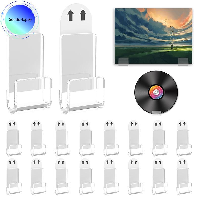 GentleHappy 6/18Pcs Suporte Para Registros Acrílico Montagem Na Parede Álbum Autoadesivo Disco Show Ra Display De Vinil