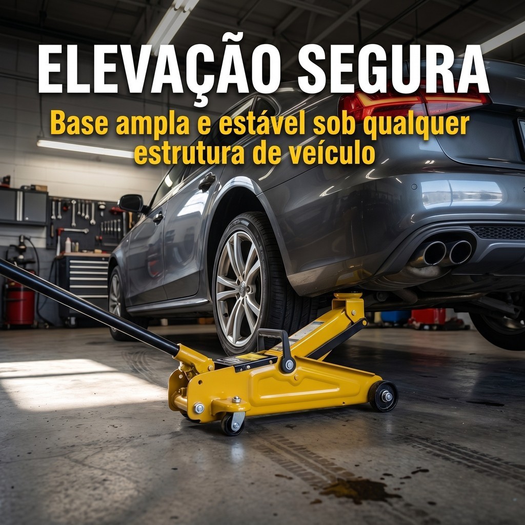 Detalhes do Macaco hidráulico profissional de grande porte, 2T, adequado para oficinas e reparos de veículos.