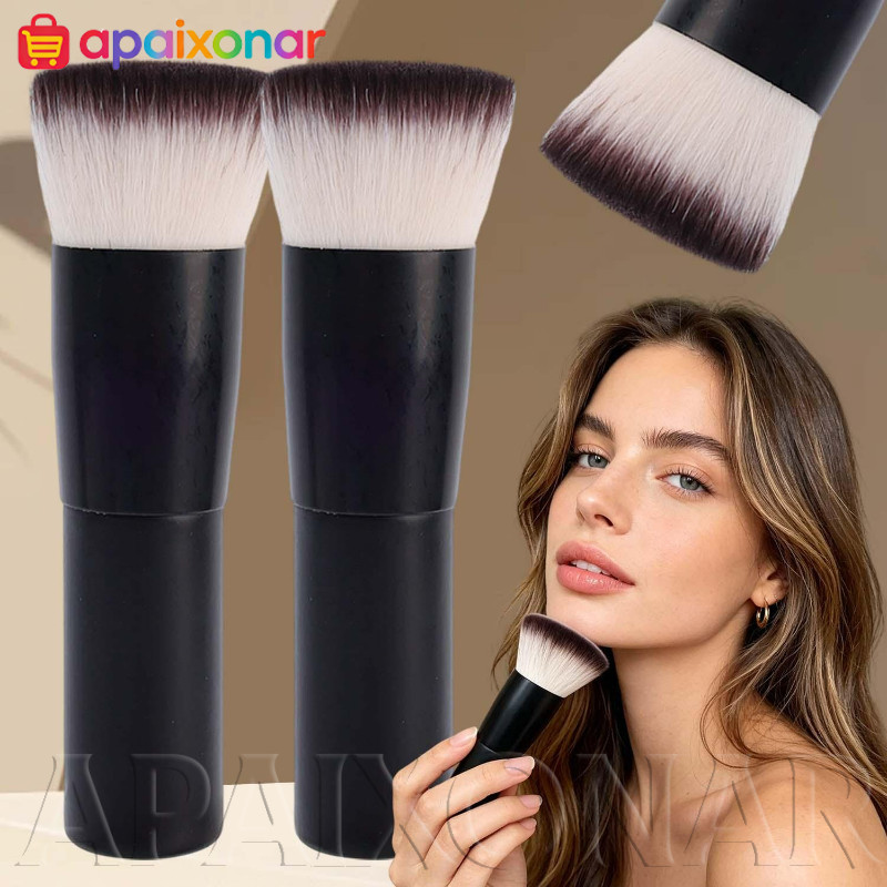 [Happt] Pincel De Pó De Topo Plano 2/1 Unidade-Blush De Cabeça Chata Base-Cerdas Macias E Fofas-Portátil-Ferramenta De B