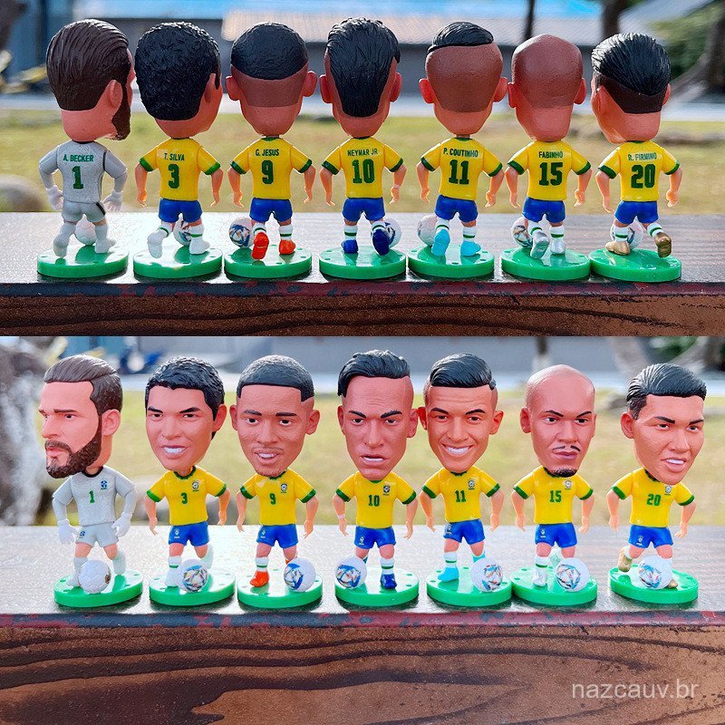 Bonecos Articulados da Seleção Brasileira, 7cm, Decoração de Mesa, Presente de Aniversário