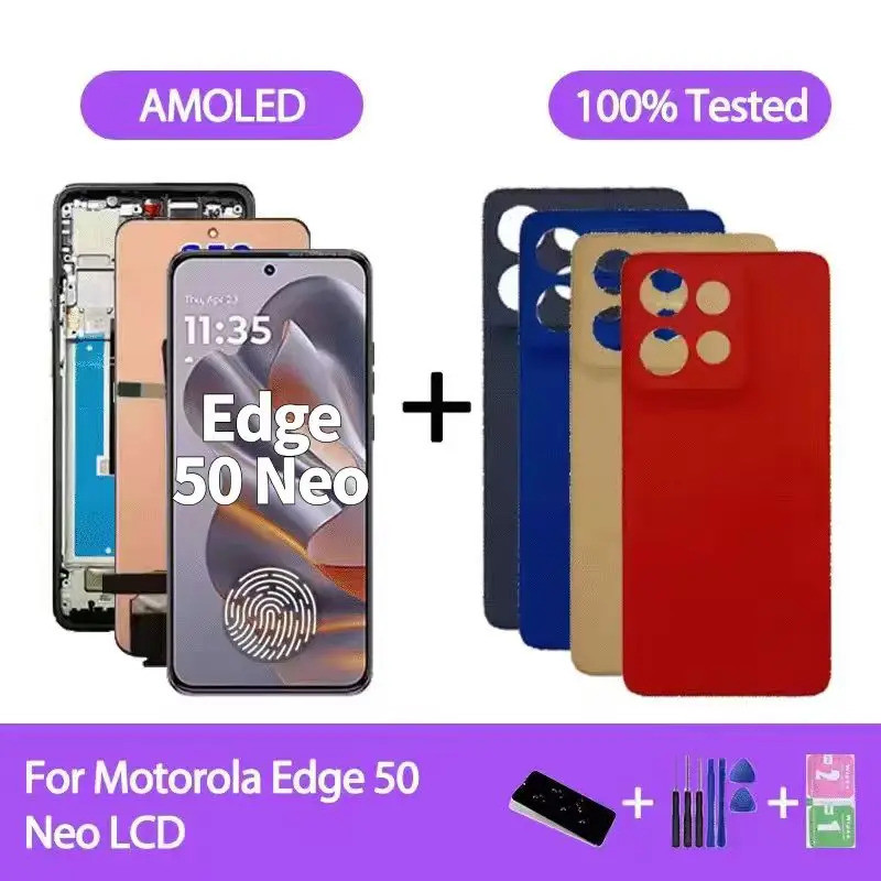 6.4 " AMOLED Para Motorola Edge 50 Neo Display LCD Digitador Da Tela De Toque Mo