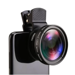 GS 2 Em 1 Kit Clip De Lente Do Telefone Móvel Externo HD Macro 37mm 49UV 0.45x
