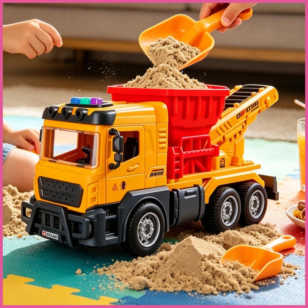 Caminhão De Construção Brinquedos Som Elétrico E Luz Dumper Veículo De Transporte Basculante Brinquedo Para Crianças ope