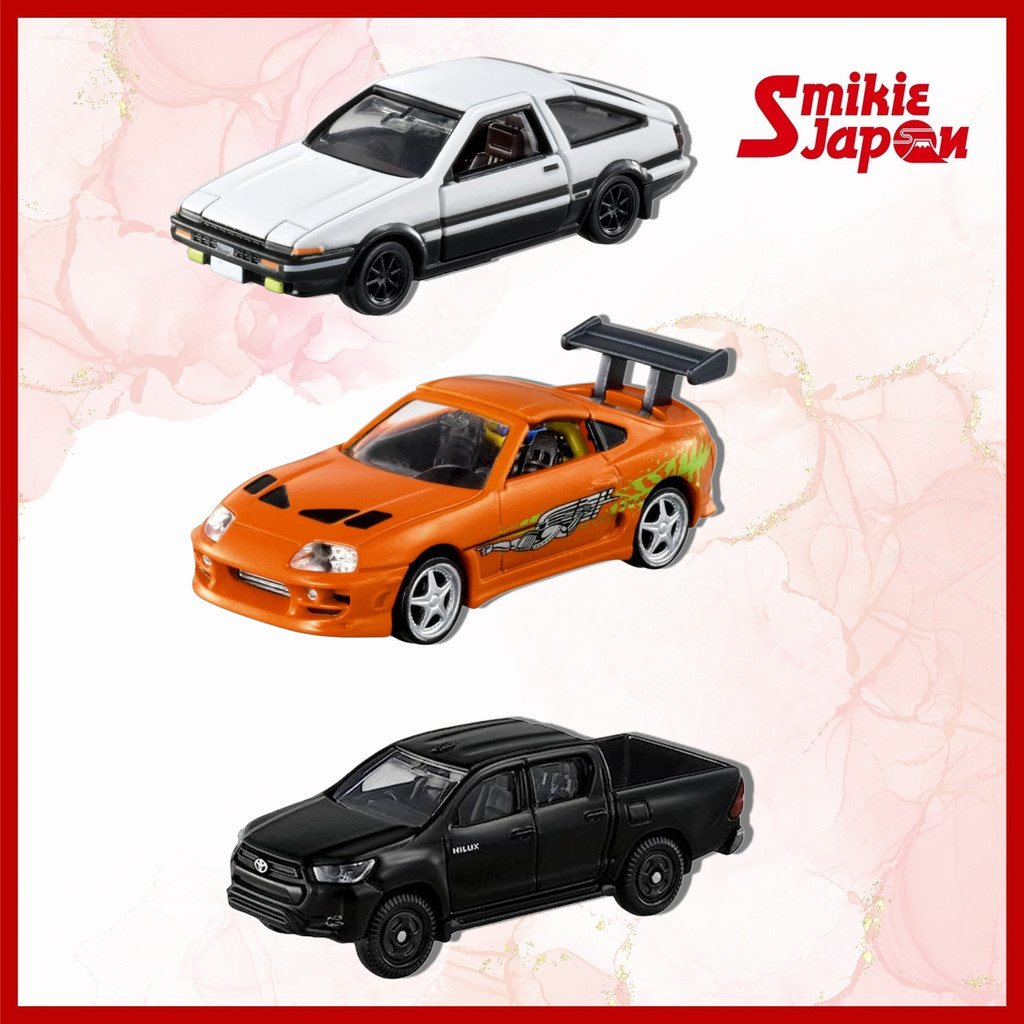 Takara Tomy Tomica Premium Unlimited 01 AE86, 03 Supra & Tomica Box 067 Toyota Hilux Direct from Japan