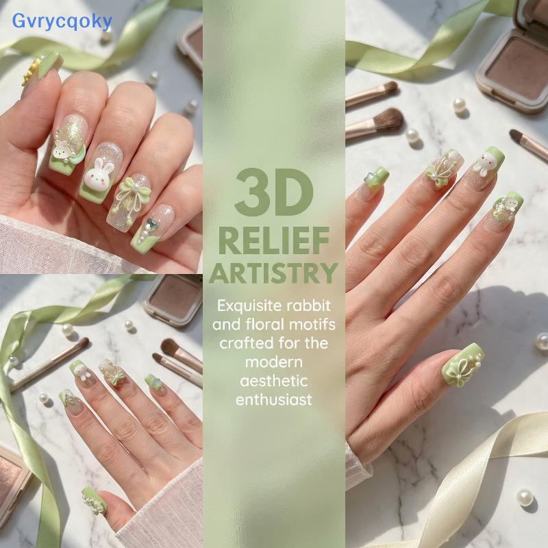 Gvrycqoky Molde De Silicone Para Arte Em Unhas , Forma De Arco De Coelho 3D , Placa DIY Flexível E Transparente Decoraçã