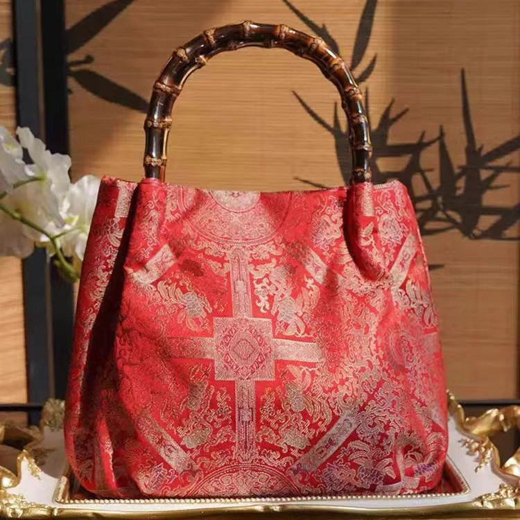 Canção vermelha Penn Cheongsam saco senhoras seda bambu estilo chinês mão-transporte novo estilo chinês pacote de presen