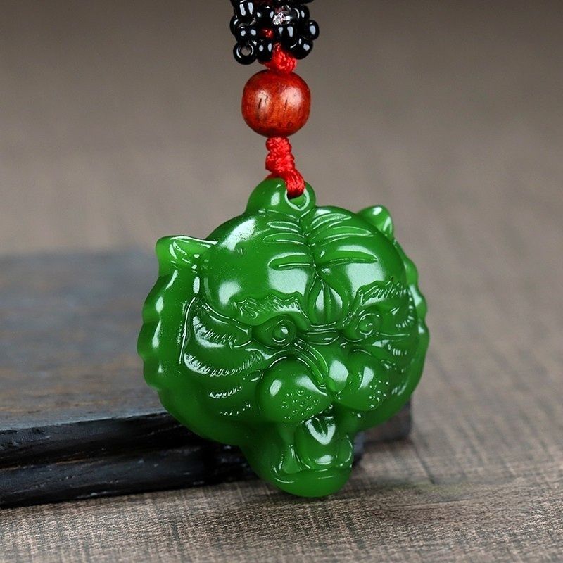 Jasper cor dragão marca pingente espinafre verde zodíaco dragão jade pingente oco jade marca antigo dragão Phoenix pinge