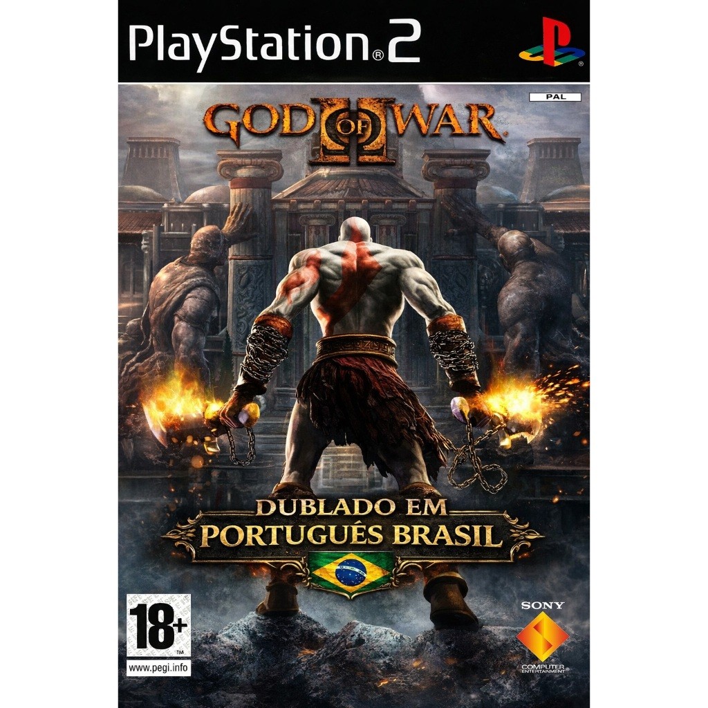 ️God of War 2 Dublado PT|BR PS2 DVD – Dublagem IA Português Brasil – PlayStation 2 Desbloqueado