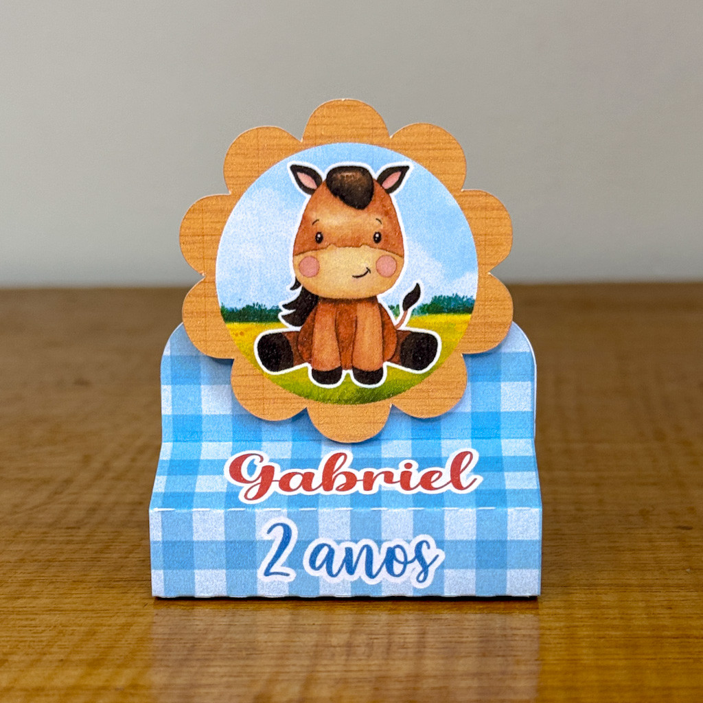Porta Bis Duplo tema FAZENDINHA  Personalizado Para Lembrancinha Festa Infantil pegue e monte