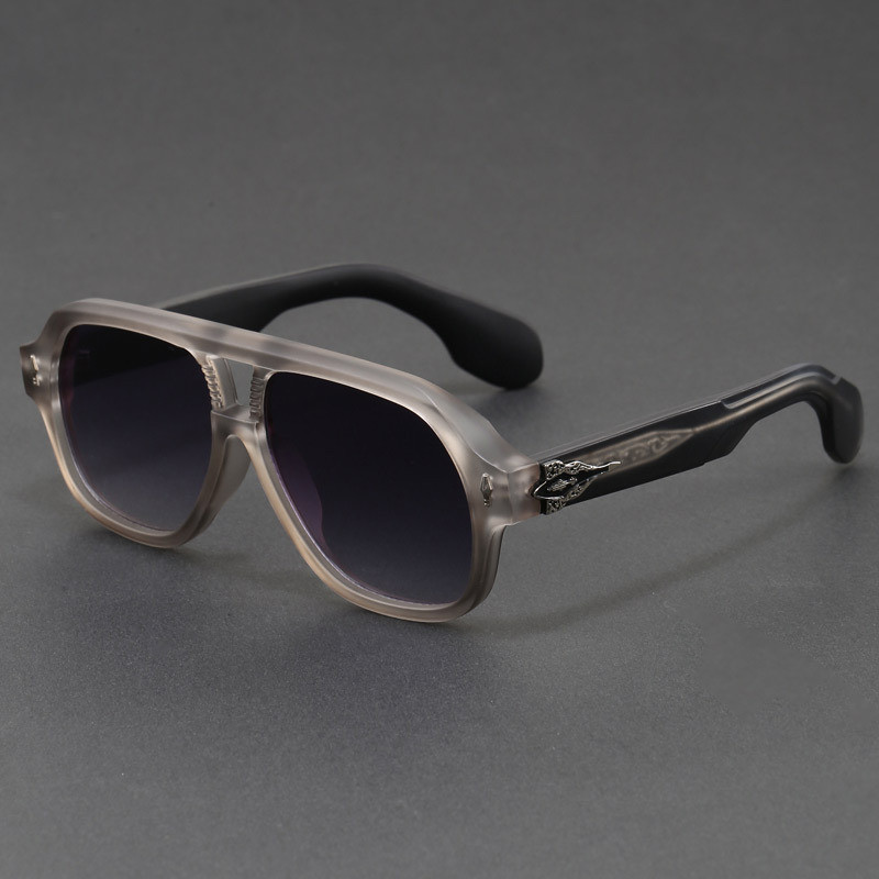 Europeu americano Retro grande quadro duplo feixe piloto High-End óculos de sol masculino pode combinar miopia na moda c
