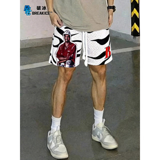 BKCXZICE American Zebra Pattern Shorts esportivos masculinos verão solto corrida Fitness treinamento de secagem rápida c