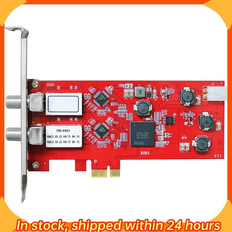 [hobbes1] TBS6902 Placa PCIe Dual DVB-S2 2x LNB Suporte QPSK BPSK Captura De Vídeo Para Transmissão De TV Satélite FTA G