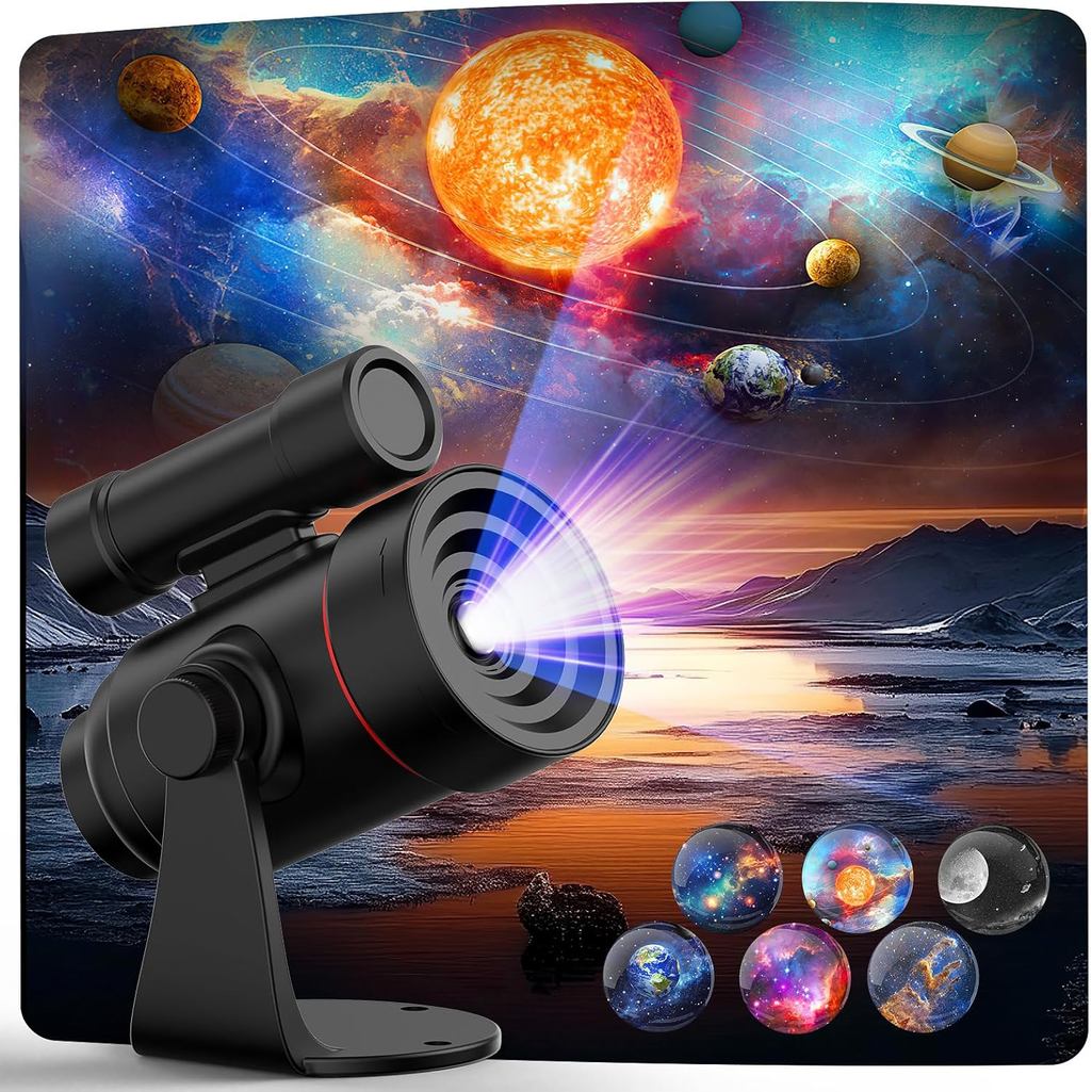 Projetor de Estrelas Aprimorado, Projetor de Galáxias e Planetário HD Recarregável com Bateria de 2000mAh, Projetor de L