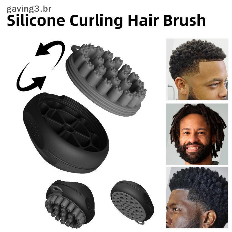 [GAVBR] Escova De Barbeiro Mágica De Torção Encaracolada De Silicone Bobina Africana Onda Dread Cabelo Natural Ferrament