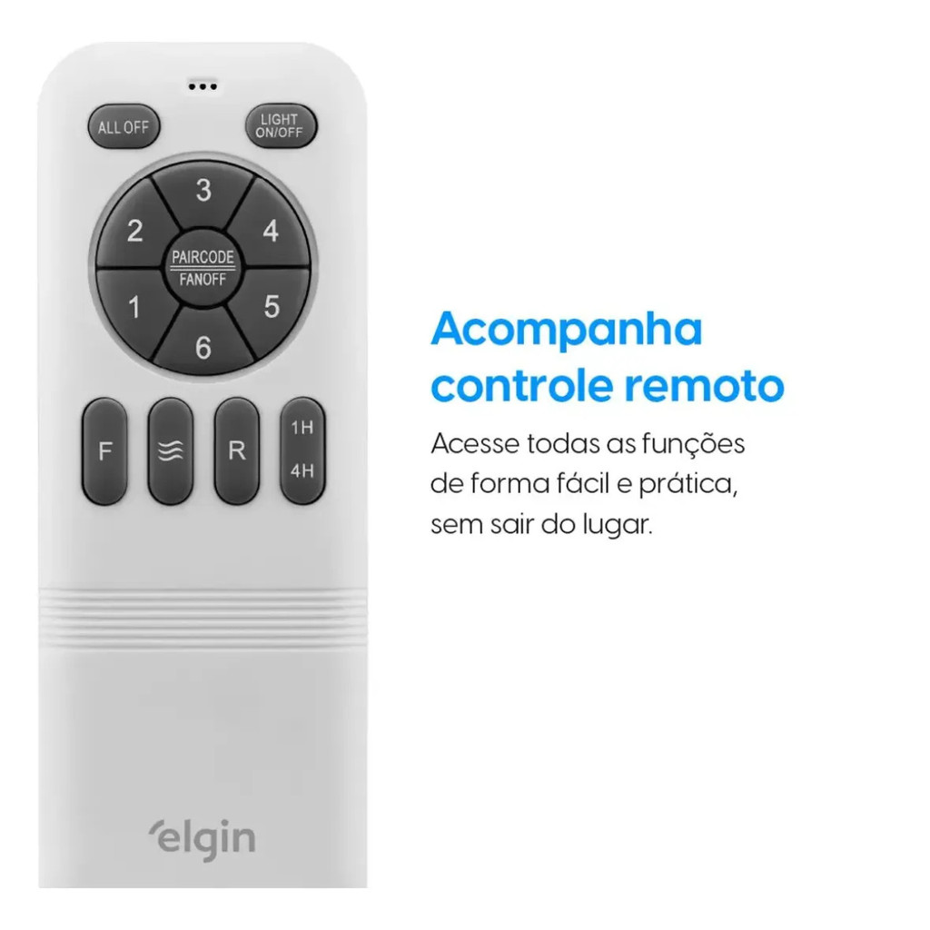 VENTILADOR DE TETO RETRÁTIL ELGIN SILENCE AIR PRO 4 PÁS 6 VEL BRANCO · foto 2