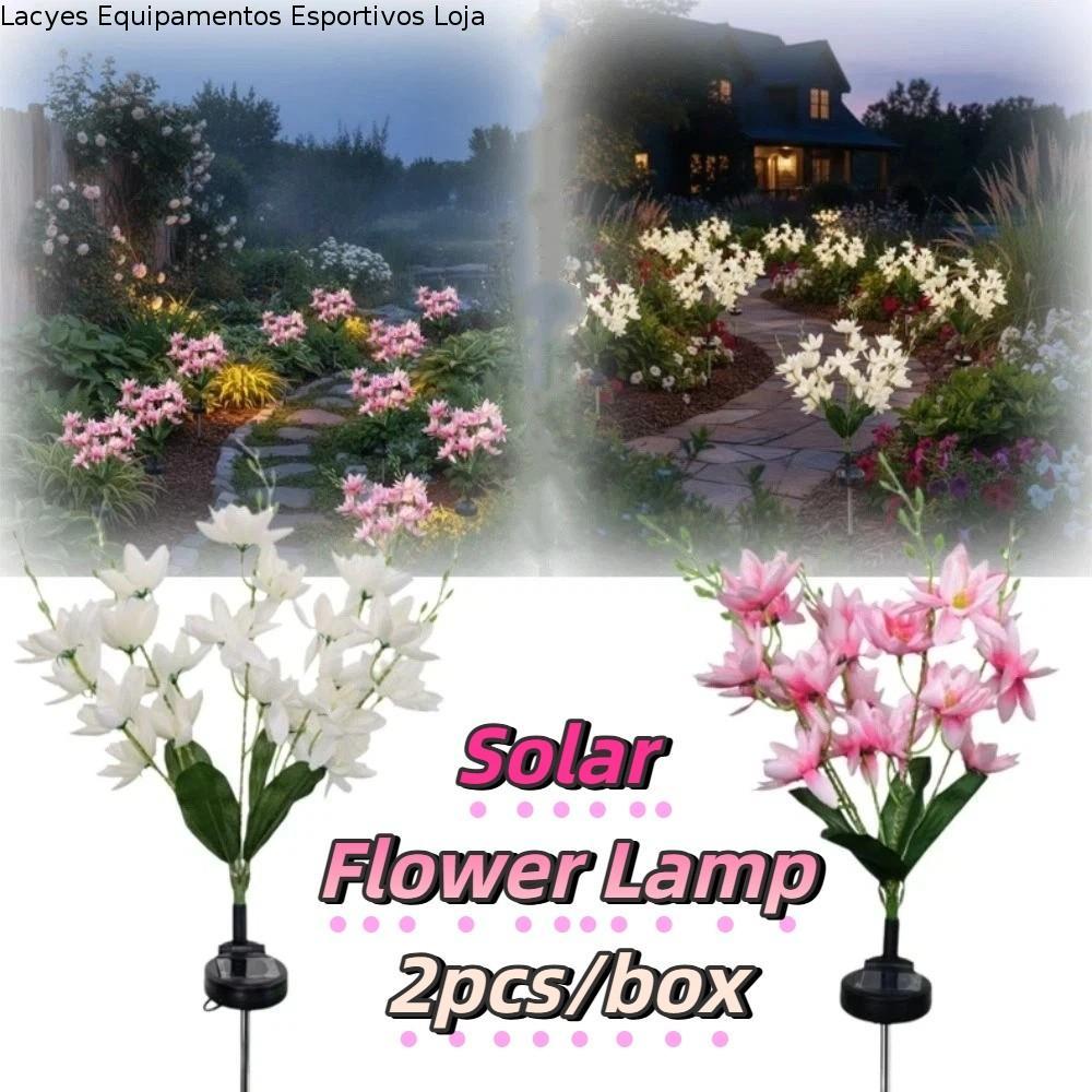 LACYES 2pcs Luz De Estaca De Jardim Ao Ar Livre , Lâmpada De Saussurea Solar De Estrutura À Prova D'água , Para 1.2V/600