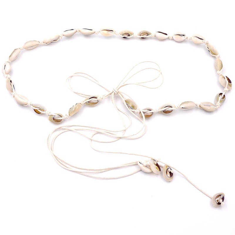 Cinto fino saia vestido frisado mão-tecido cintura corrente atada cintura corda simples All-match concha decoração cinto