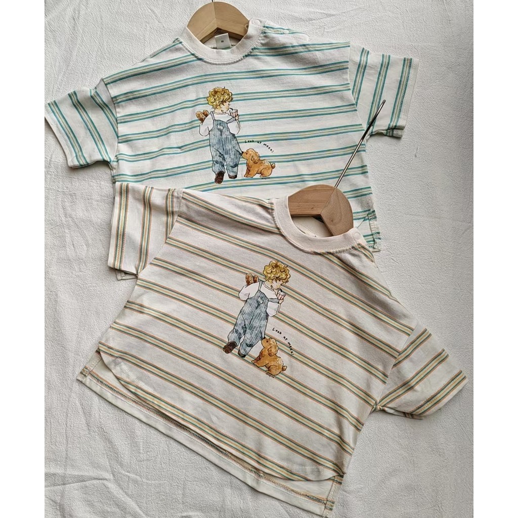 Meninos meninas camisetas crianças estilo japonês puro algodão de manga curta em torno do pescoço meninos camisetas pequ