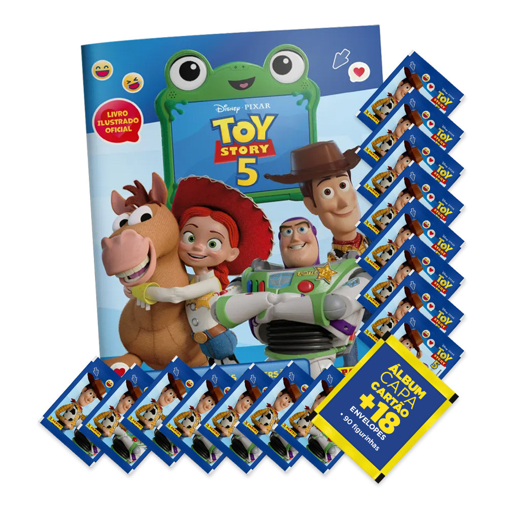 Toy Story 5 Álbum Capa Mole+18 Envelopes(90 Figurinhas) - Panini - Oficial Disney Pixar