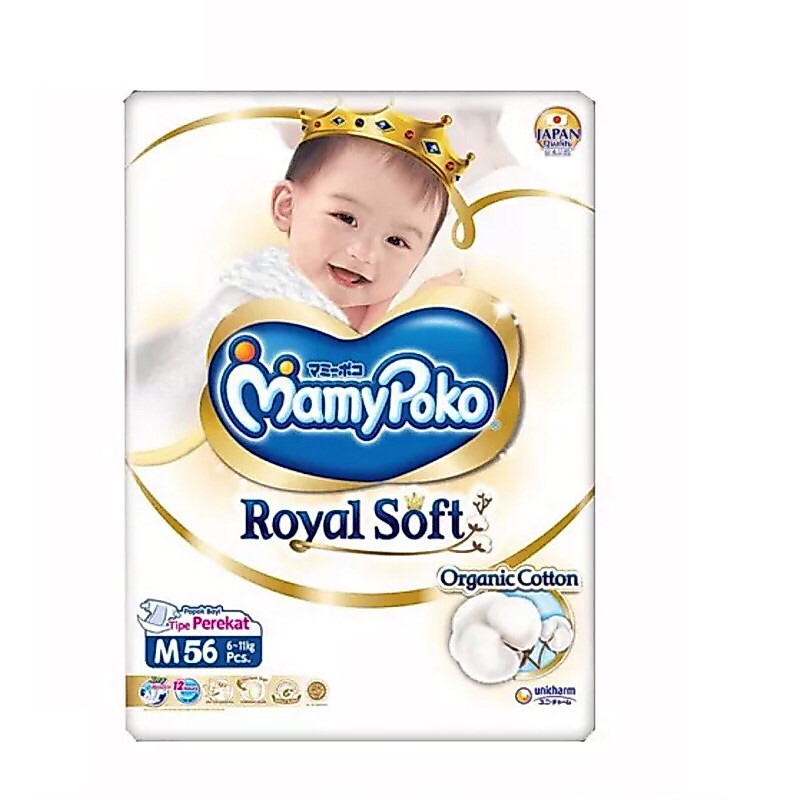 Fraldas Tipo Adesivo Mamy poko Royal Soft M 56