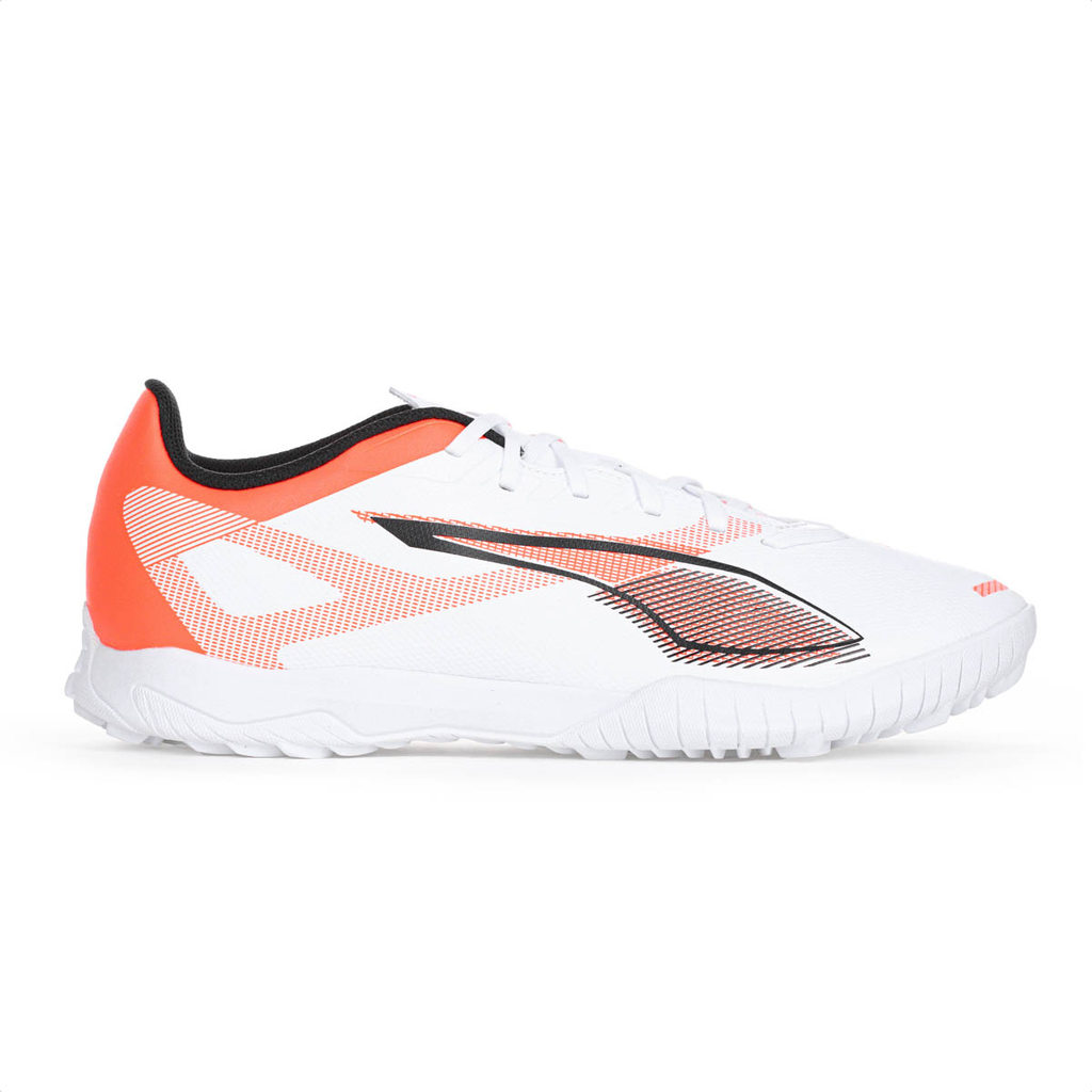 Chuteira Puma Society Ultra 5 Play TT Branco Laranja e Preto - Masculino