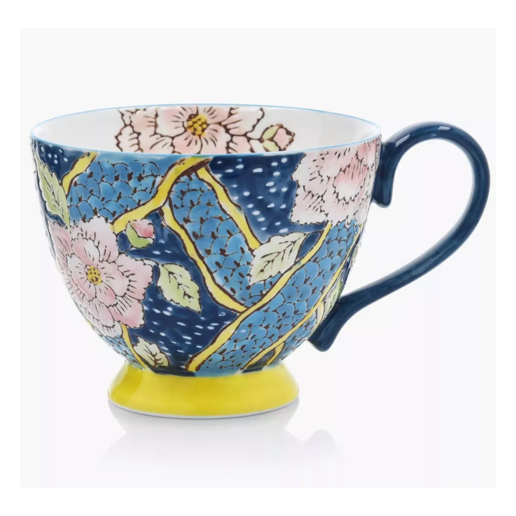 YG britânico pintado à mão padrão em relevo orquídea café da manhã caneca copo de alto valor xícara de café xícara de av