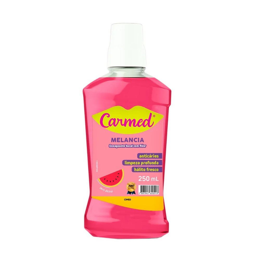 Enxaguante Bucal Sem Álcool Carmed Melancia Com Flúor 250ml