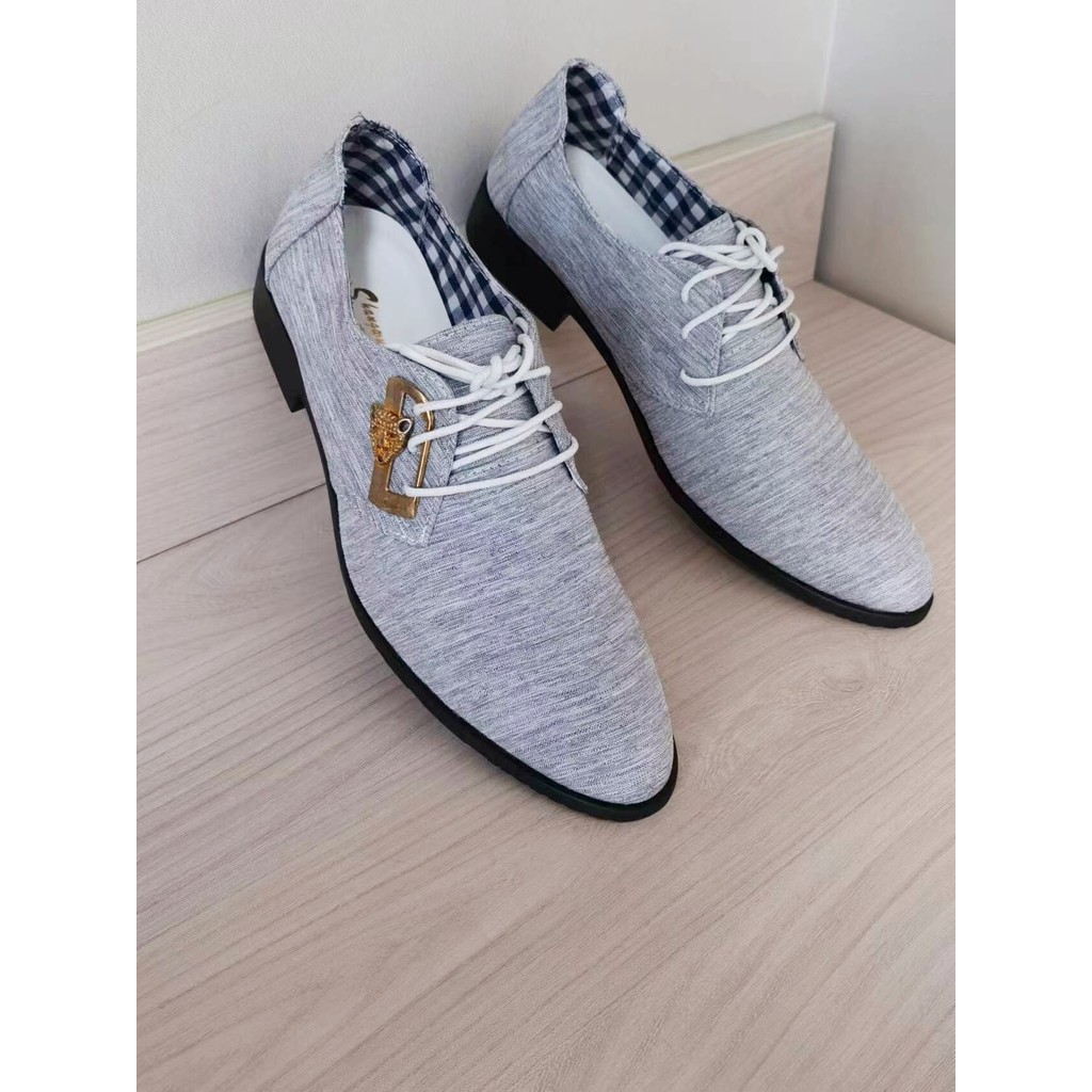 Novo estilo primavera pano sapatos de couro masculino negócios sapatos casuais britânico apontou rendas moda tendência v