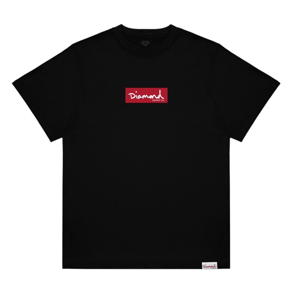 Camiseta Diamond Box Logo - Preto/Vermelho