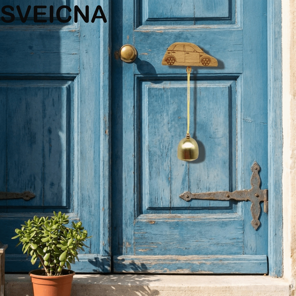 SVEICNA Mount Campainha Suspensa De Cobre , Corpo De Sino Base Natural , Decoração De Carrilhão De Alerta De Entrada