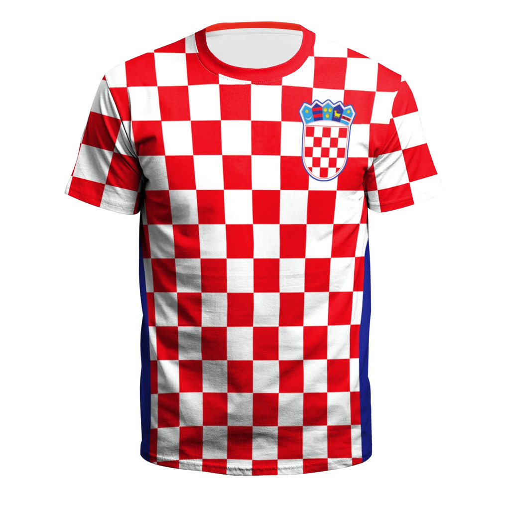 Jersery Croácia Camiseta Para Homem HR Bandeira Camisetas Moda 18 Topo De Futebol Vermelho Branco Grades Camisas Roupas 