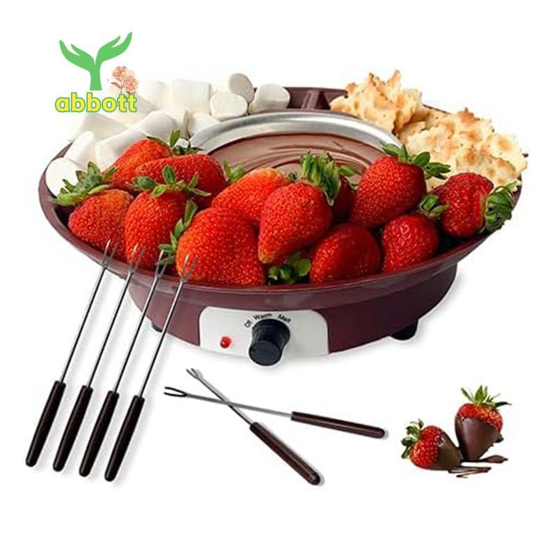 [Quick A] Conjunto De Panela De Farinha , Fabricante Elétrico De Fondue De Chocolate Com 4 Garfos , Kit De Máquina Queij