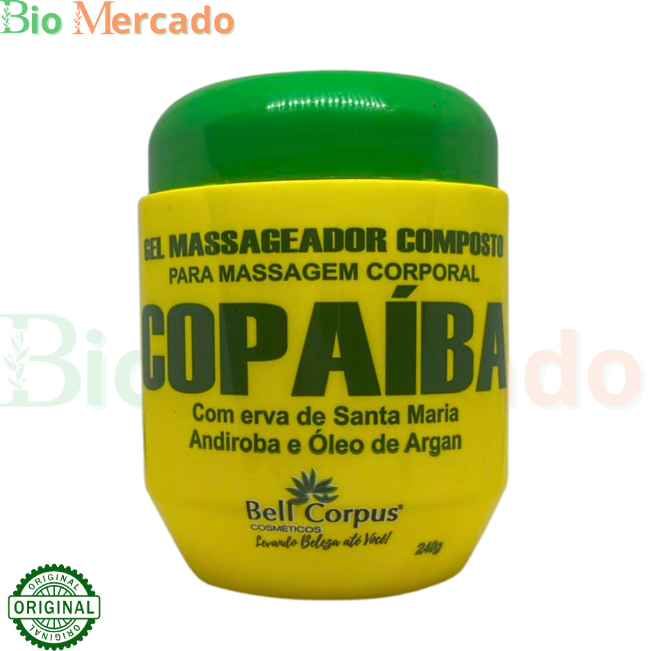 Kit 12 Unidades Gel Massageador Copaíba Bell Corpus Copaíba 240g | Refrescância e Conforto