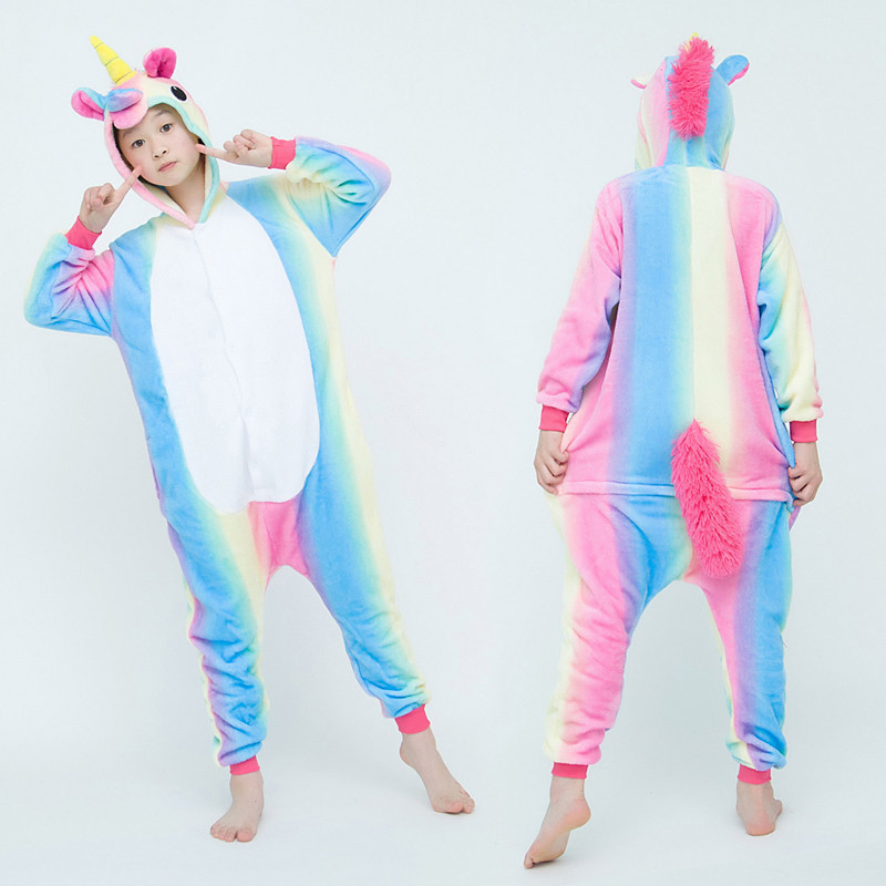 Pijama Com Capuz De Macacão De Desenho Animado De Unicórnio Para Crianças , Fantasia De Cosplay De Animais , Roupa De Do